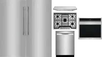 6 Piece Package Includes Refrigerator, Freezer, Cooktop, Wall Oven, Hood And Dishwasher