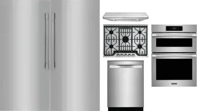 6 Piece Package Includes Refrigerator, Freezer, Cooktop, Wall Oven, Hood And Dishwasher