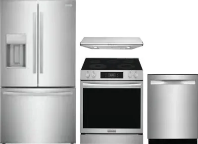 4 Piece Package Includes Refrigerator, Range, Hood And Dishwasher