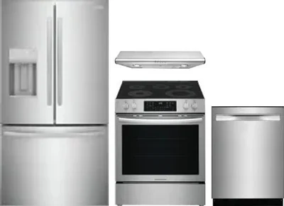 4 Piece Package Includes Refrigerator, Range, Hood And Dishwasher