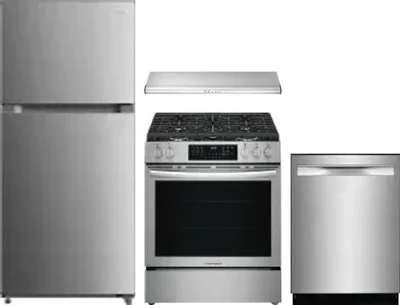 4 Piece Package Includes Refrigerator, Range, Hood And Dishwasher