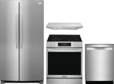 4 Piece Package Includes Refrigerator, Range, Hood And Dishwasher