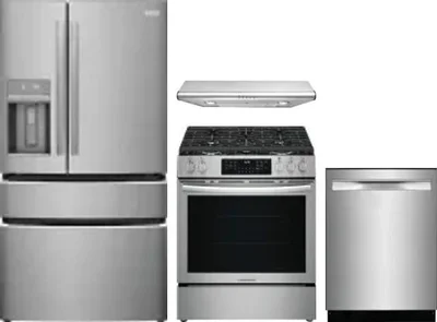 4 Piece Package Includes Refrigerator, Range, Hood And Dishwasher