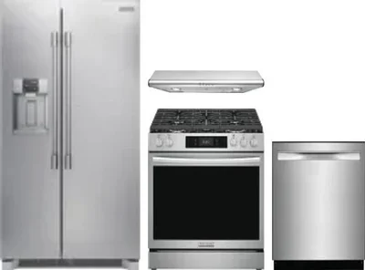 4 Piece Package Includes Refrigerator, Range, Hood And Dishwasher