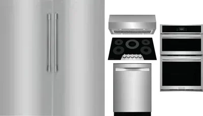 6 Piece Package Includes Refrigerator, Freezer, Cooktop, Wall Oven, Hood And Dishwasher