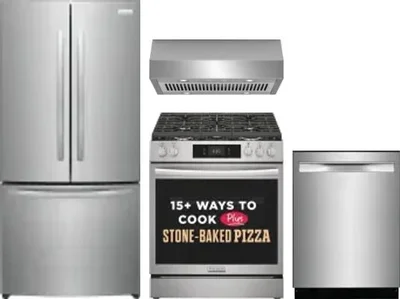 4 Piece Package Includes Refrigerator, Range, Hood And Dishwasher