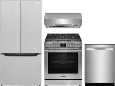 4 Piece Package Includes Refrigerator, Range, Hood And Dishwasher