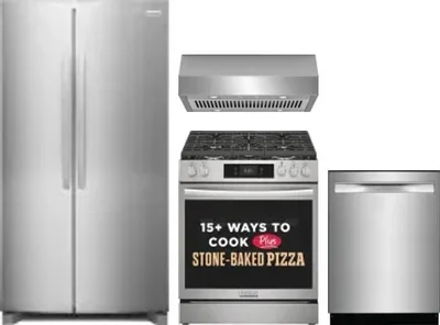 4 Piece Package Includes Refrigerator, Range, Hood And Dishwasher