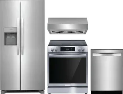 4 Piece Package Includes Refrigerator, Range, Hood And Dishwasher