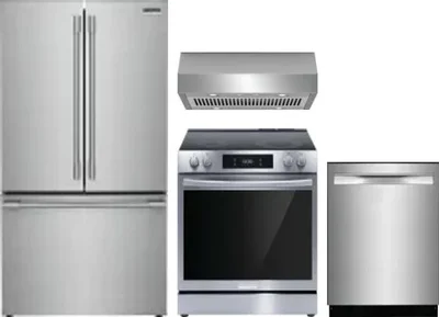 4 Piece Package Includes Refrigerator, Range, Hood And Dishwasher
