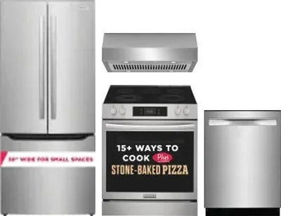 4 Piece Package Includes Refrigerator, Range, Hood And Dishwasher