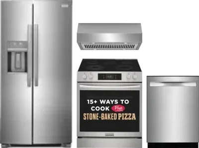 4 Piece Package Includes Refrigerator, Range, Hood And Dishwasher
