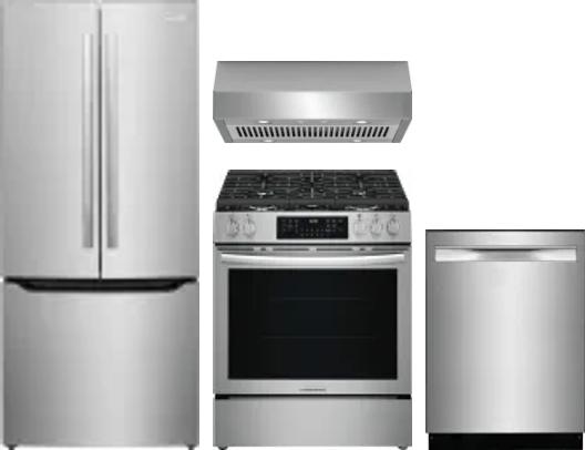 4 Piece Package Includes Refrigerator, Range, Hood And Dishwasher