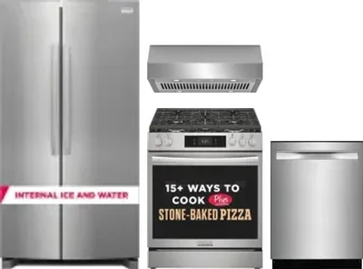 4 Piece Package Includes Refrigerator, Range, Hood And Dishwasher