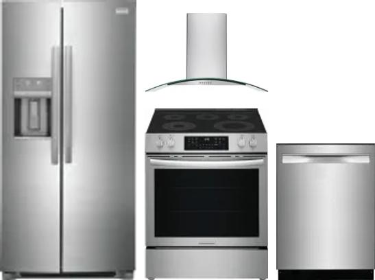 4 Piece Package Includes Refrigerator, Range, Hood And Dishwasher
