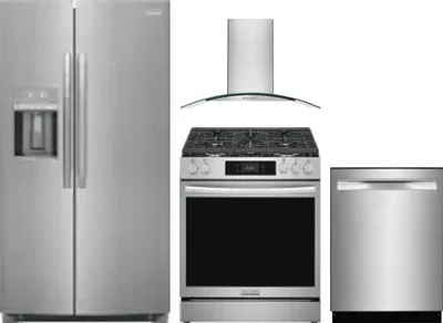 4 Piece Package Includes Refrigerator, Range, Hood And Dishwasher
