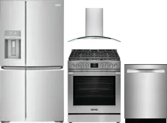 4 Piece Package Includes Refrigerator, Range, Hood And Dishwasher