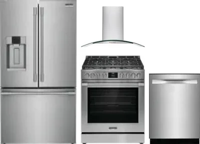 4 Piece Package Includes Refrigerator, Range, Hood And Dishwasher