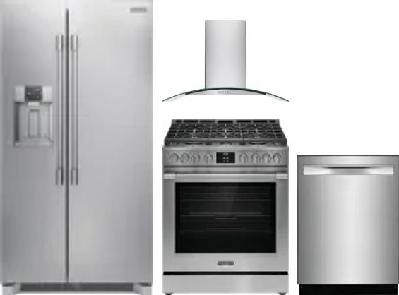 4 Piece Package Includes Refrigerator, Range, Hood And Dishwasher