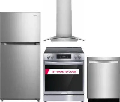 4 Piece Package Includes Refrigerator, Range, Hood And Dishwasher