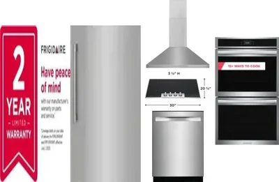 6 Piece Package Includes Refrigerator, Freezer, Cooktop, Wall Oven, Hood And Dishwasher