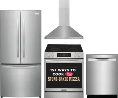 4 Piece Package Includes Refrigerator, Range, Hood And Dishwasher