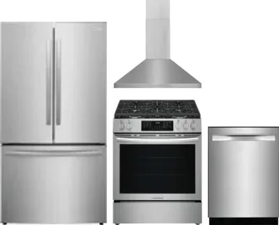4 Piece Package Includes Refrigerator, Range, Hood And Dishwasher