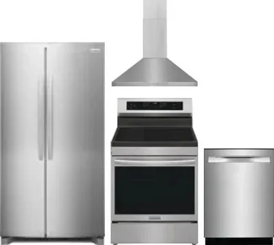 4 Piece Package Includes Refrigerator, Range, Hood And Dishwasher