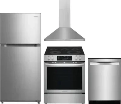 4 Piece Package Includes Refrigerator, Range, Hood And Dishwasher