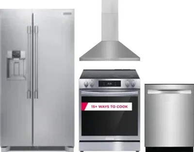 4 Piece Package Includes Refrigerator, Range, Hood And Dishwasher