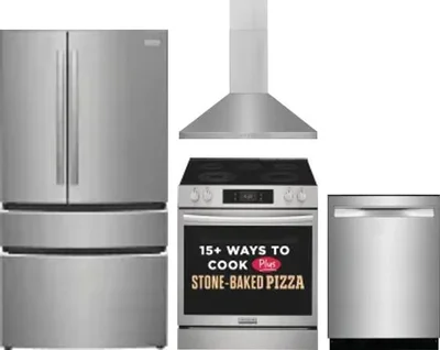 4 Piece Package Includes Refrigerator, Range, Hood And Dishwasher