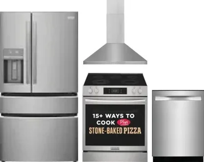 4 Piece Package Includes Refrigerator, Range, Hood And Dishwasher
