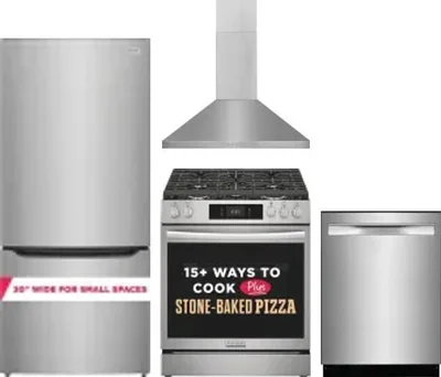 4 Piece Package Includes Refrigerator, Range, Hood And Dishwasher