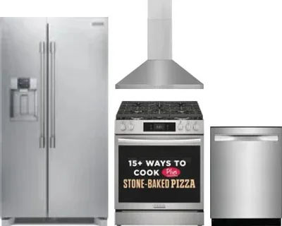 4 Piece Package Includes Refrigerator, Range, Hood And Dishwasher