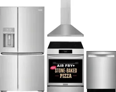4 Piece Package Includes Refrigerator, Range, Hood And Dishwasher