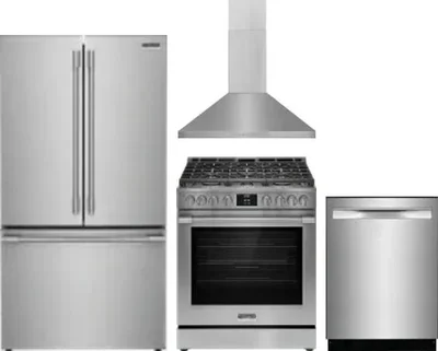 4 Piece Package Includes Refrigerator, Range, Hood And Dishwasher