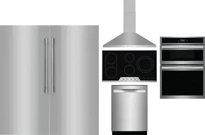 6 Piece Package Includes Refrigerator, Freezer, Cooktop, Wall Oven, Hood And Dishwasher