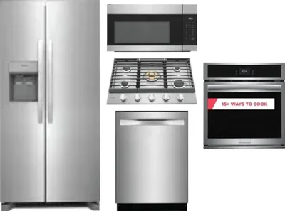 5 Piece Package Includes Refrigerator, Cooktop, Wall Oven, Microwave And Dishwasher