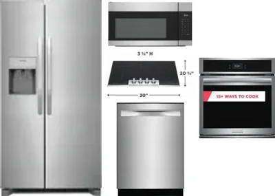 5 Piece Package Includes Refrigerator, Cooktop, Wall Oven, Microwave And Dishwasher