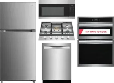 5 Piece Package Includes Refrigerator, Cooktop, Wall Oven, Microwave And Dishwasher