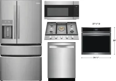 5 Piece Package Includes Refrigerator, Cooktop, Wall Oven, Microwave And Dishwasher