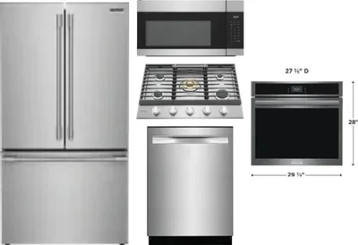 5 Piece Package Includes Refrigerator, Cooktop, Wall Oven, Microwave And Dishwasher