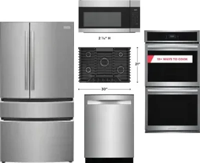 5 Piece Package Includes Refrigerator, Cooktop, Wall Oven, Microwave And Dishwasher