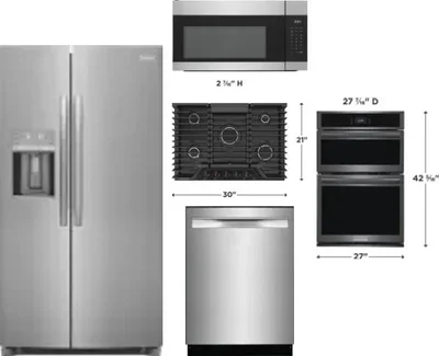 5 Piece Package Includes Refrigerator, Cooktop, Wall Oven, Microwave And Dishwasher