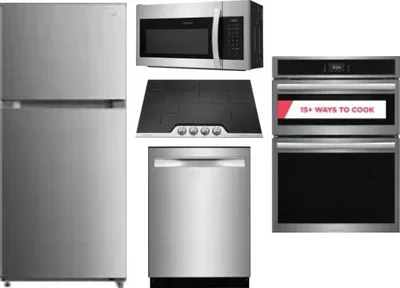 5 Piece Package Includes Refrigerator, Cooktop, Wall Oven, Microwave And Dishwasher