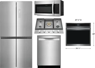 5 Piece Package Includes Refrigerator, Cooktop, Wall Oven, Microwave And Dishwasher
