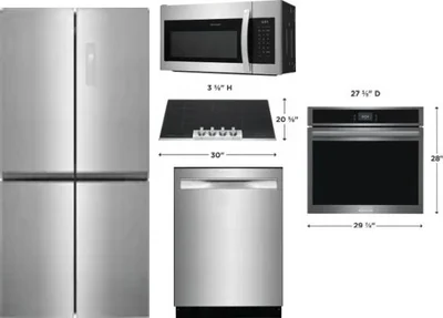 5 Piece Package Includes Refrigerator, Cooktop, Wall Oven, Microwave And Dishwasher