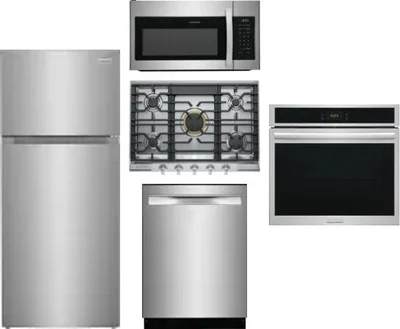 5 Piece Package Includes Refrigerator, Cooktop, Wall Oven, Microwave And Dishwasher