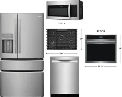 5 Piece Package Includes Refrigerator, Cooktop, Wall Oven, Microwave And Dishwasher
