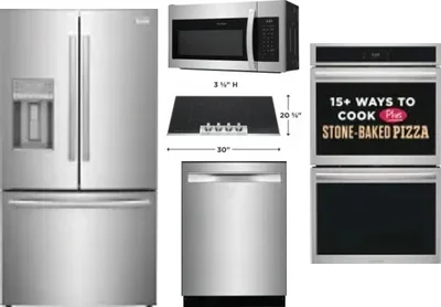 5 Piece Package Includes Refrigerator, Cooktop, Wall Oven, Microwave And Dishwasher